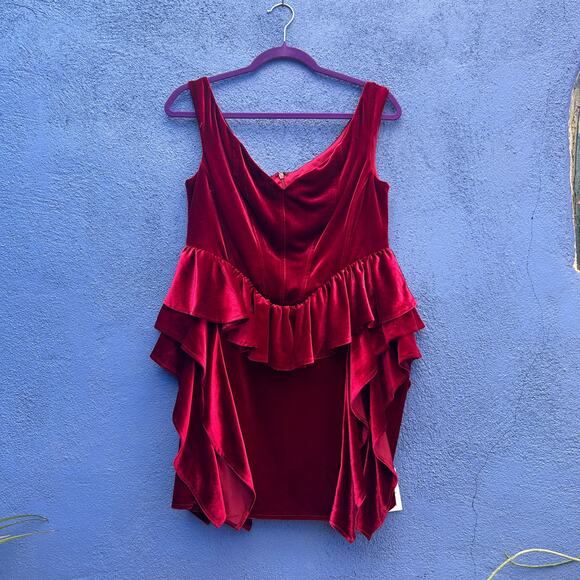 ASOS Dresses & Skirts - asos design off shoulder frill corset velvet mini dress